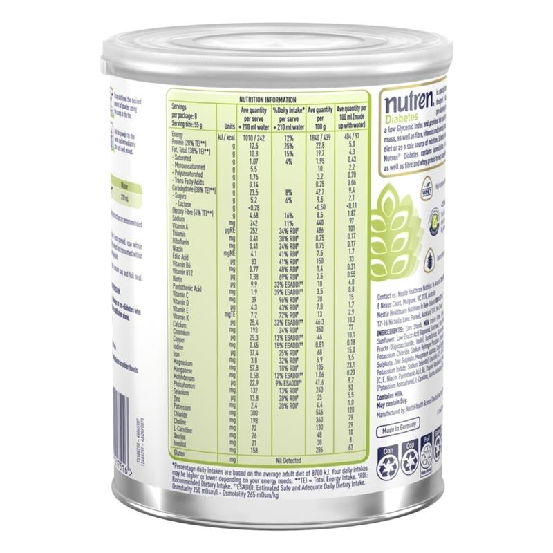 Load image into Gallery viewer, Nutren Diabetes Low GI Formula Vanilla Flavour 440g
