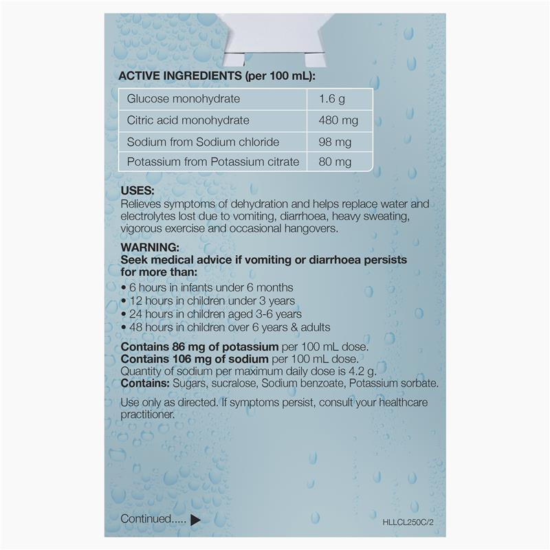 Load image into Gallery viewer, Hydralyte Liquid Colour Free Lemonade Flavoured (4x250ml) Solution
