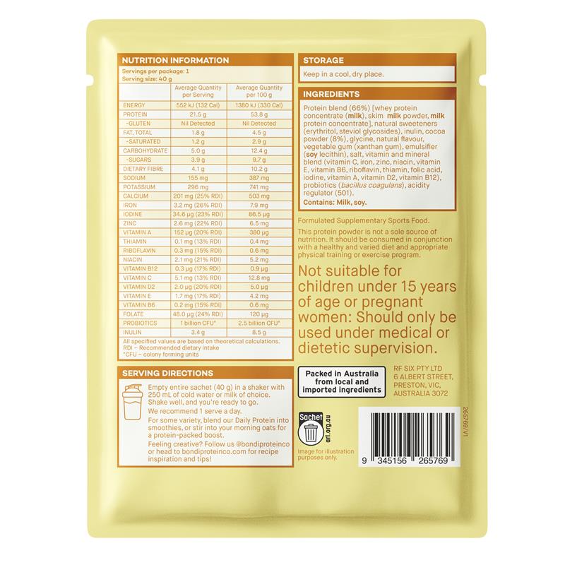 Load image into Gallery viewer, Bondi Protein Co Daily Protein Chocolate Fudge Sachet 40g
