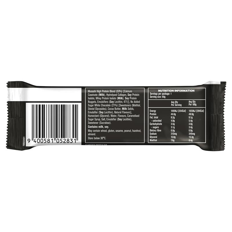 Load image into Gallery viewer, Musashi High Protein White Choc Caramel 90g
