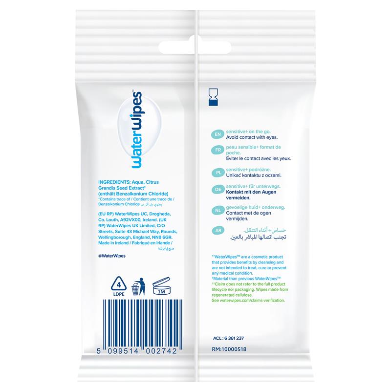 Load image into Gallery viewer, WaterWipes On The Go Sensitive Wipes 10 Pack
