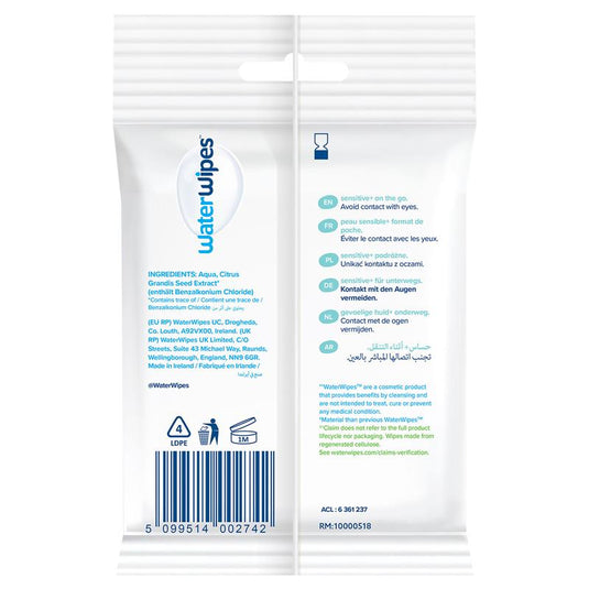 WaterWipes On The Go Sensitive Wipes 10 Pack
