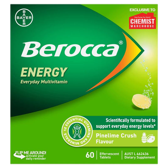 Berocca Energy Pinelime Crush 60 Effervescent Tablets Exclusive