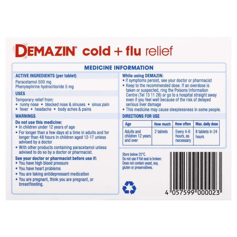 Load image into Gallery viewer, Demazin Cold &amp; Flu Relief 48 Tablets
