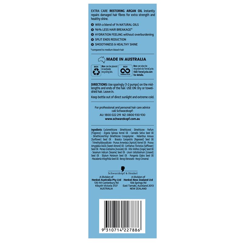 Load image into Gallery viewer, Schwarzkopf Extra Care Restoring Argan Oil 100ml
