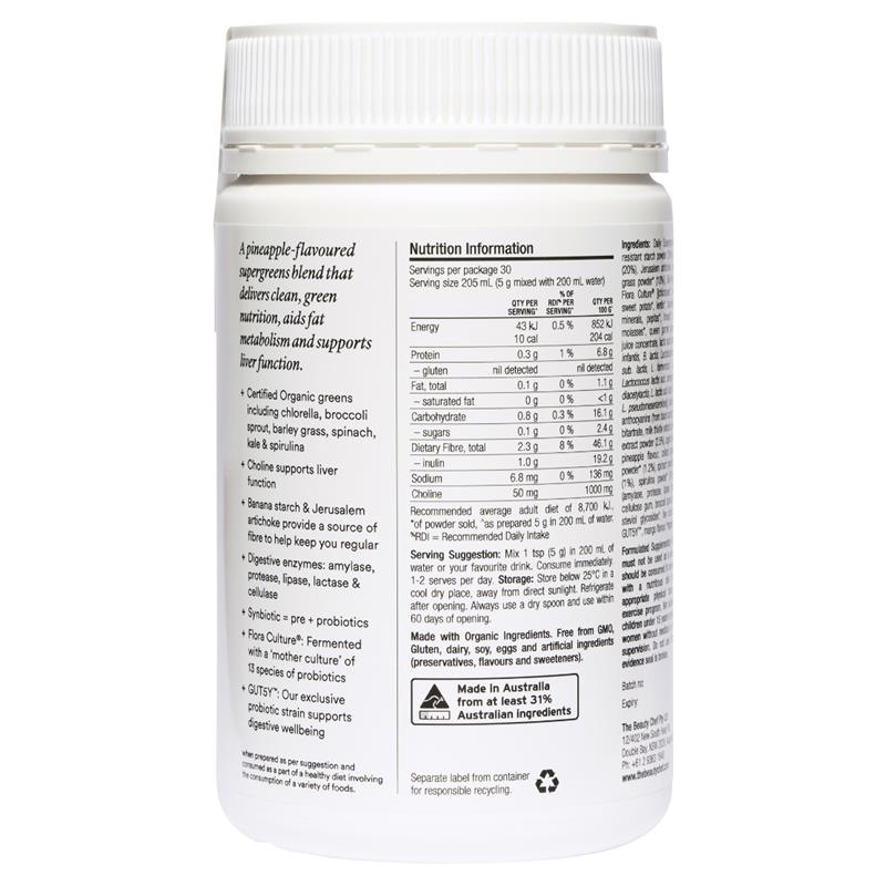 Load image into Gallery viewer, The Beauty Chef Daily Supergreens Pineapple Fermented Greens Powder 150g
