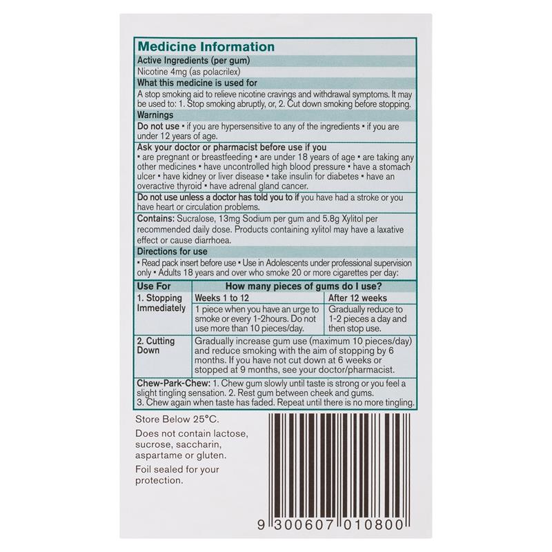 Load image into Gallery viewer, Nicorette Gum 4mg Icy Mint 75 Pieces
