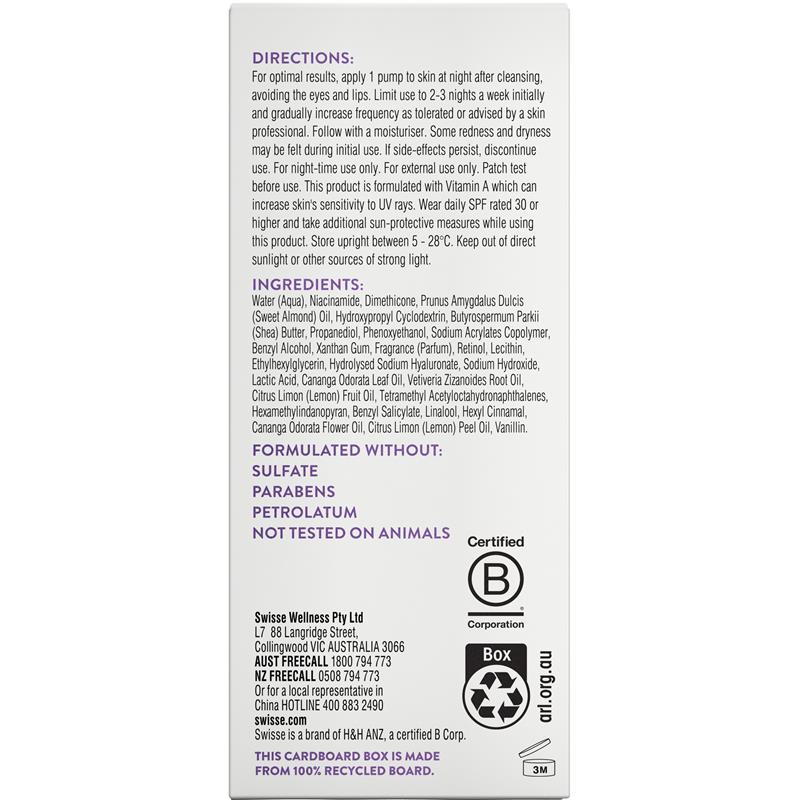 Load image into Gallery viewer, Swisse Skincare Retinol 0.3% Advanced Night Serum 30ml
