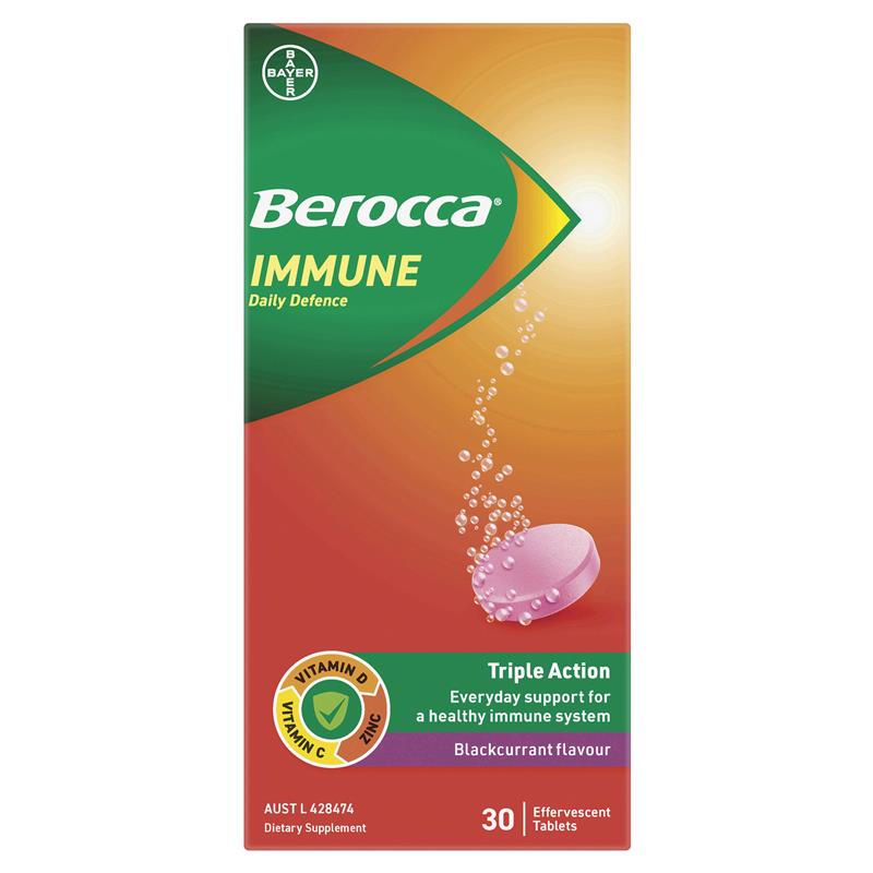 Load image into Gallery viewer, Berocca Immune Daily Defence Blackcurrant 30 Effervescent Tablets
