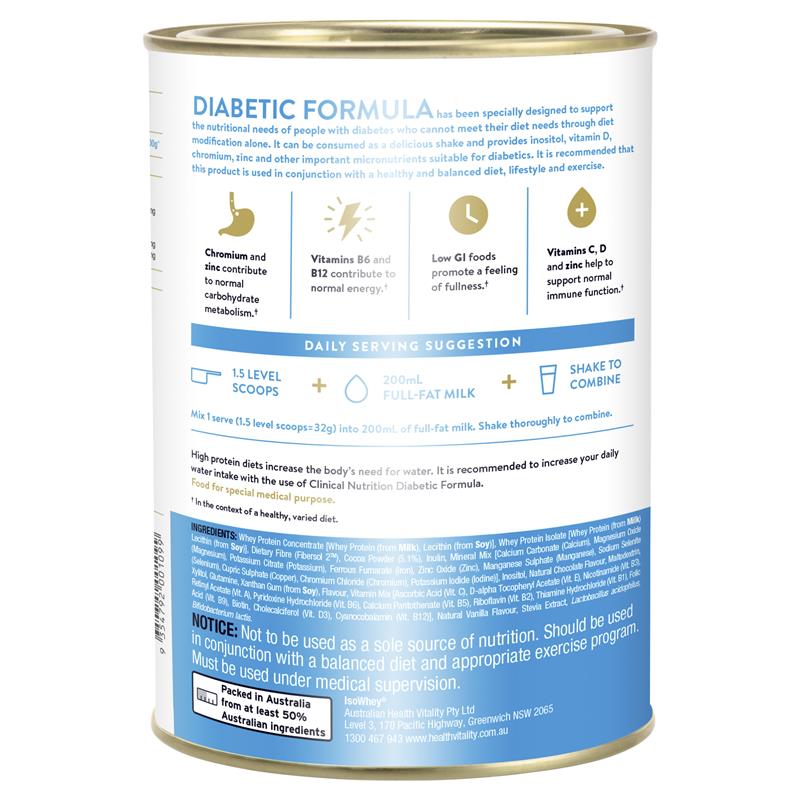 Load image into Gallery viewer, IsoWhey Clinical Nutrition Diabetic Formula Chocolate 640g
