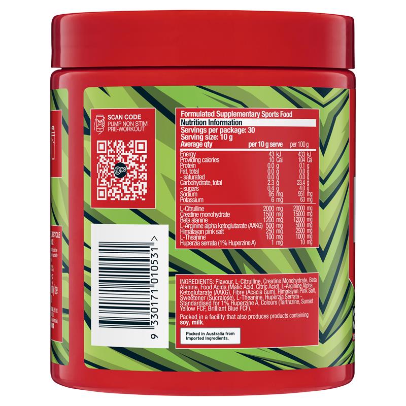 Load image into Gallery viewer, BSc Pump Non Stim Pre-Workout Watermelon Ice Pop 300g
