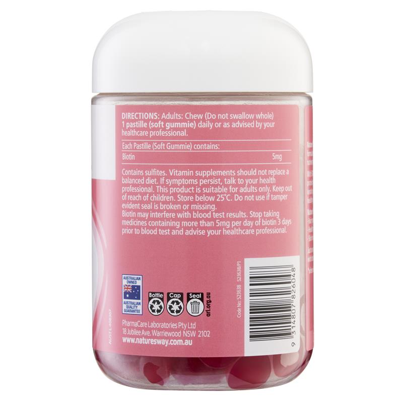 Load image into Gallery viewer, Nature's Way Beauty Biotin for Hair Gummies 120 Pastilles
