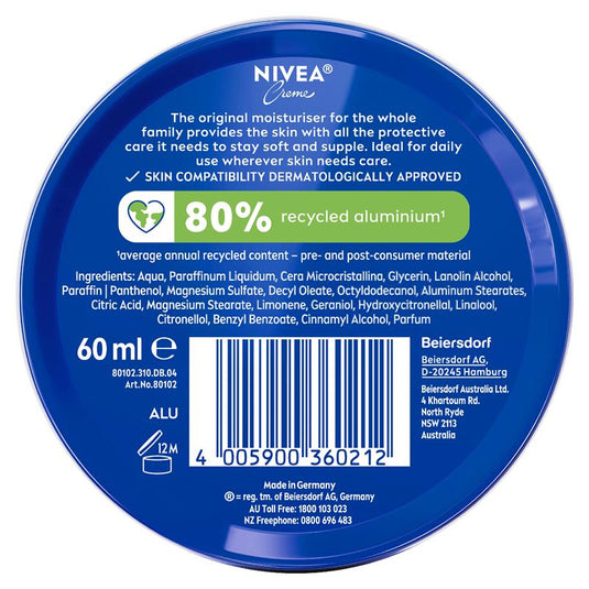 NIVEA Creme Moisturiser Blue Tin 60ml