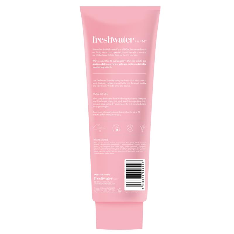 Load image into Gallery viewer, Freshwater Farm Hydrating Hyaluronic Hair Mask Rosewater 240ml
