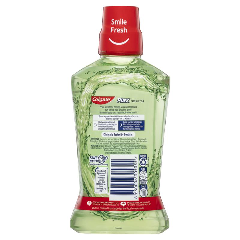 Load image into Gallery viewer, Colgate Plax Alcohol Free Antibacterial Mouthwash Fresh Tea 500mL
