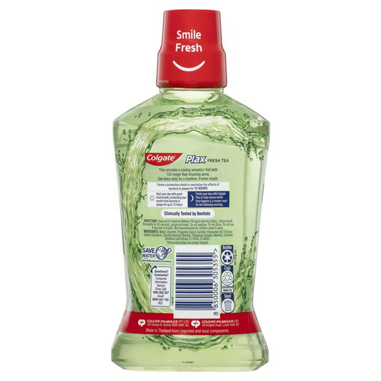 Colgate Plax Alcohol Free Antibacterial Mouthwash Fresh Tea 500mL