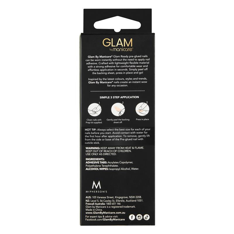 Load image into Gallery viewer, Glam By Manicare Glam Ready Pre-Glued Nails Let It Shimmer 30 Pieces
