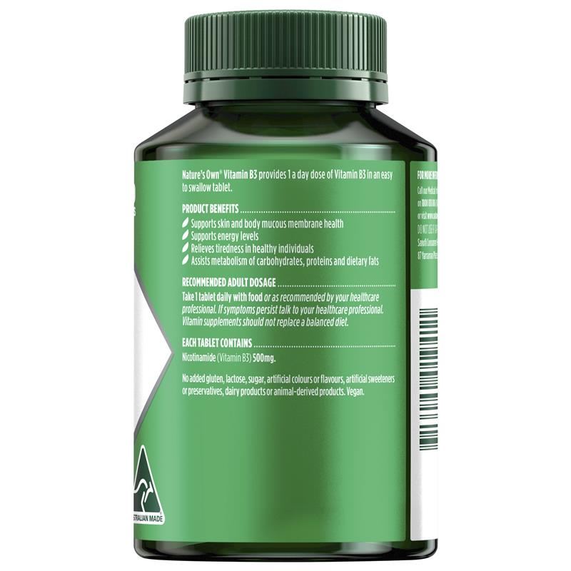 Load image into Gallery viewer, Nature's Own Vitamin B3 500mg 120 Tablets

