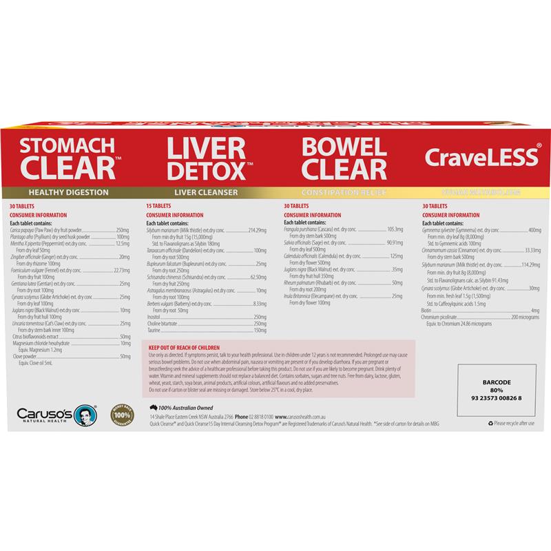 Load image into Gallery viewer, Carusos Quick Cleanse Internal Cleansing Detox Program 15 Day
