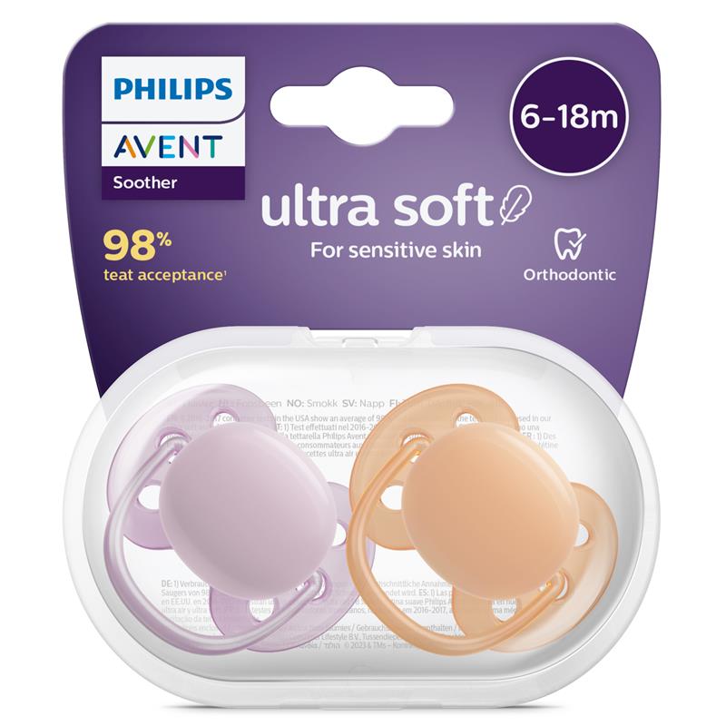Load image into Gallery viewer, Avent Ultra Soft Soother Neutral 6 - 18 Months 2 Pack
