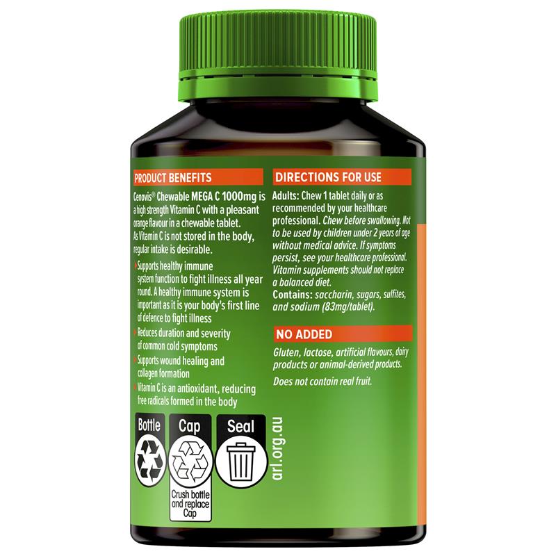 Load image into Gallery viewer, Cenovis Mega C 1000mg Orange Flavour 60 Tablets
