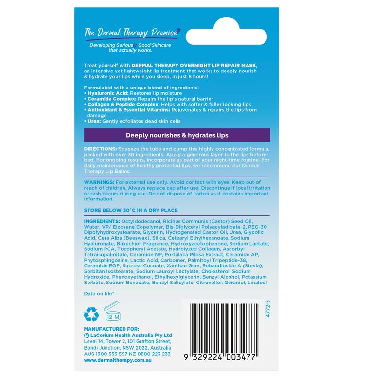 Load image into Gallery viewer, Dermal Therapy Overnight Lip Repair 10ml
