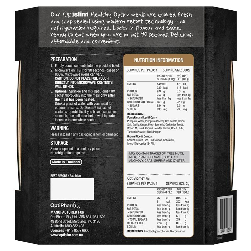 Load image into Gallery viewer, Optislim Healthy Option Meal Pumpkin &amp; Lentil Curry 300g
