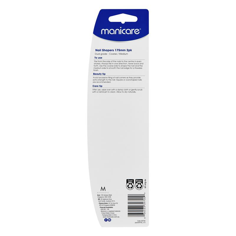 Load image into Gallery viewer, Manicare Nail Shapers 175mm 2 Pack Coarse/Medium
