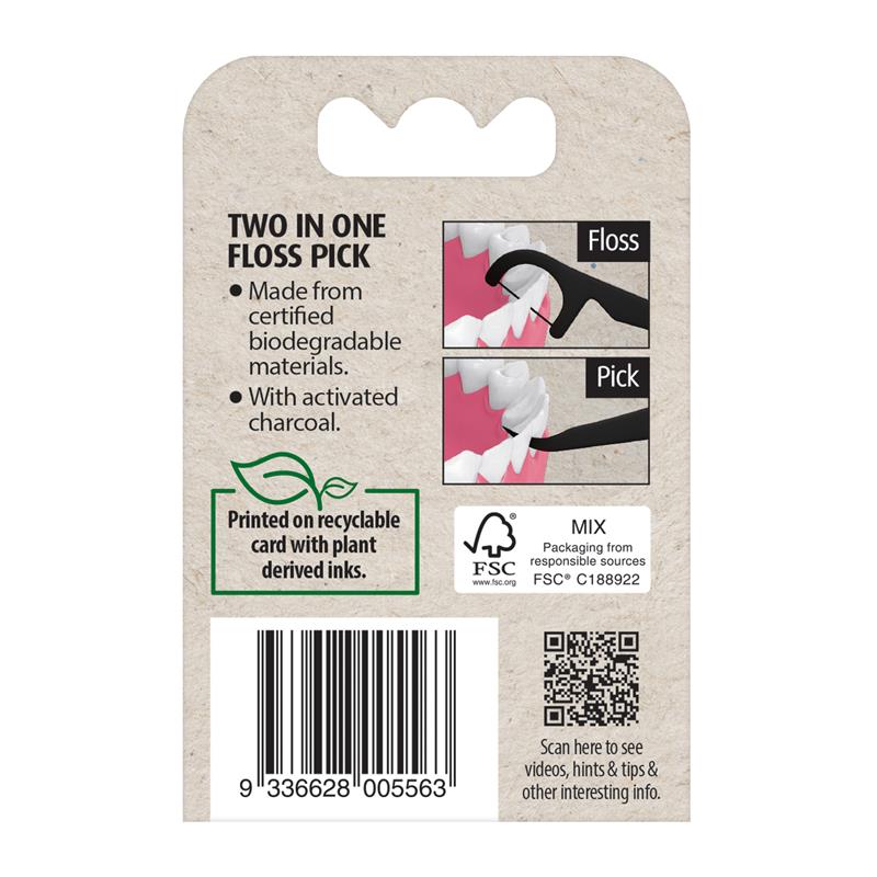 Load image into Gallery viewer, Piksters Eco Floss Pick Charcoal 30 Pack
