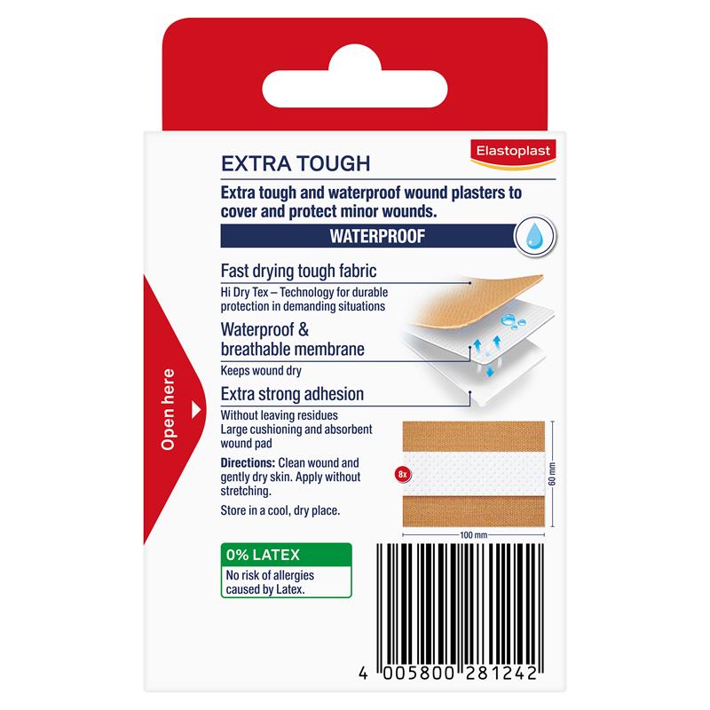 Load image into Gallery viewer, Elastoplast Extra Tough Waterproof Plasters Cut To Size 80cm x 6cm
