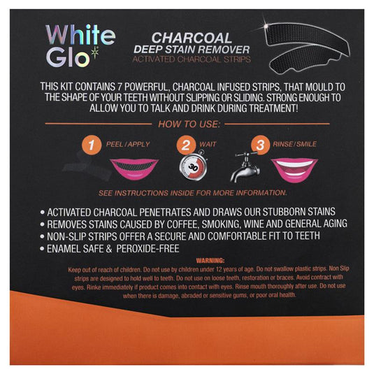 White Glo Charcoal Deep Stain Remover Strips 7 Pack