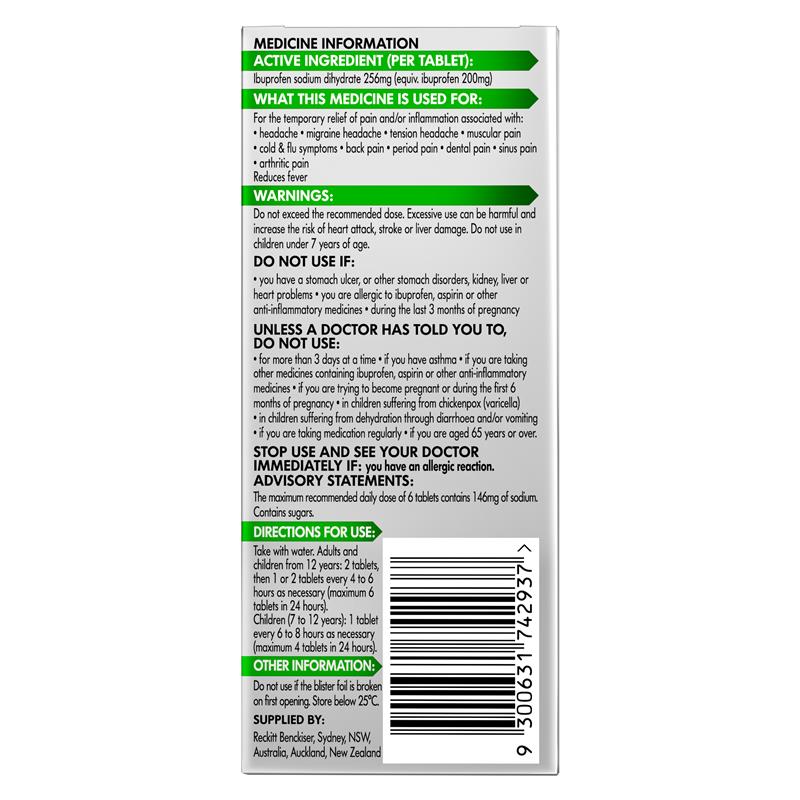 Load image into Gallery viewer, Nurofen Zavance Fast Pain Relief Tablets 48 pack 256mg Ibuprofen
