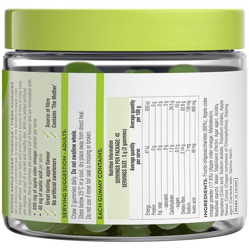 Load image into Gallery viewer, Swisse Apple Cider Vinegar + Fibre Gummies 90 Pack
