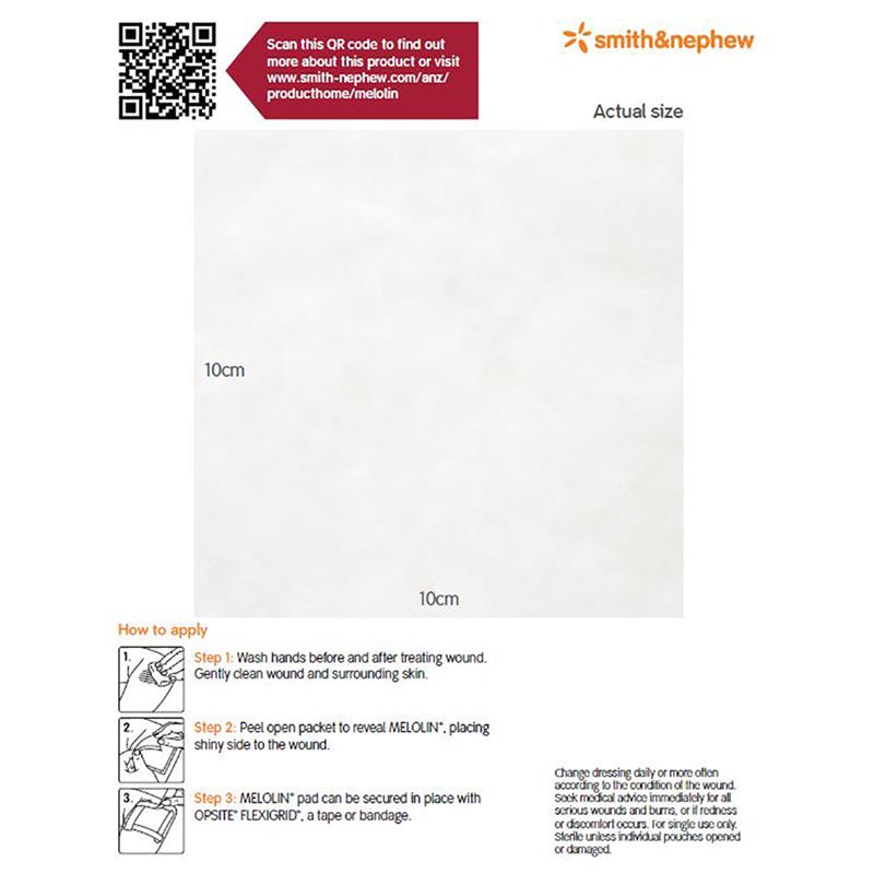 Load image into Gallery viewer, Melolin 10cm x 10cm Single Dressing
