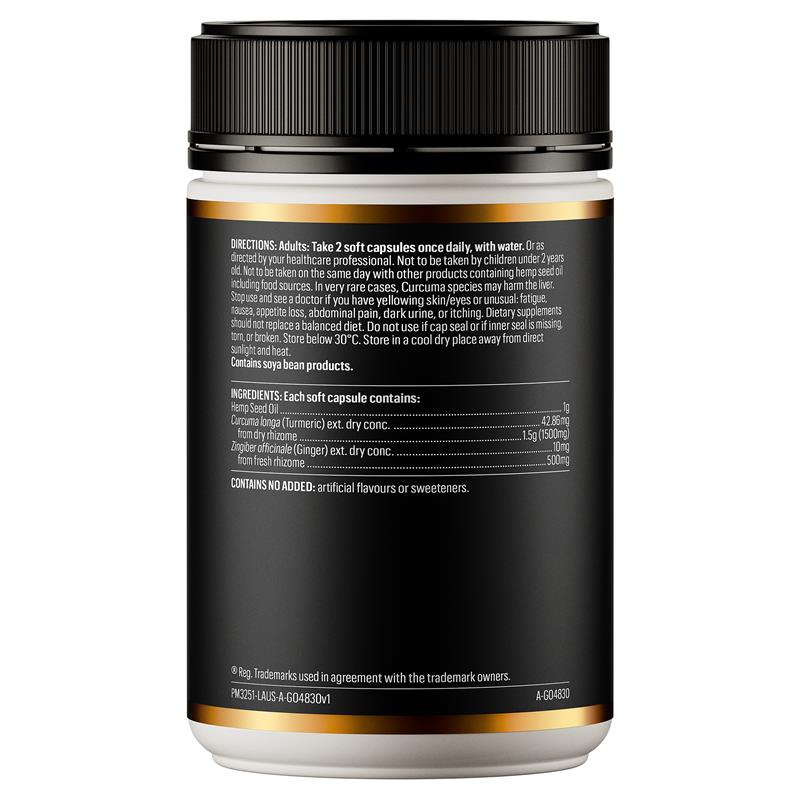 Load image into Gallery viewer, GO Healthy Hemp Seed Oil Plus Turmeric 100 Soft Capsules
