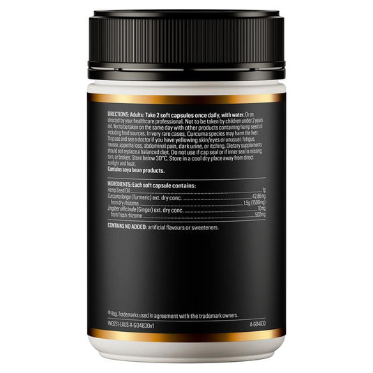 GO Healthy Hemp Seed Oil Plus Turmeric 100 Soft Capsules