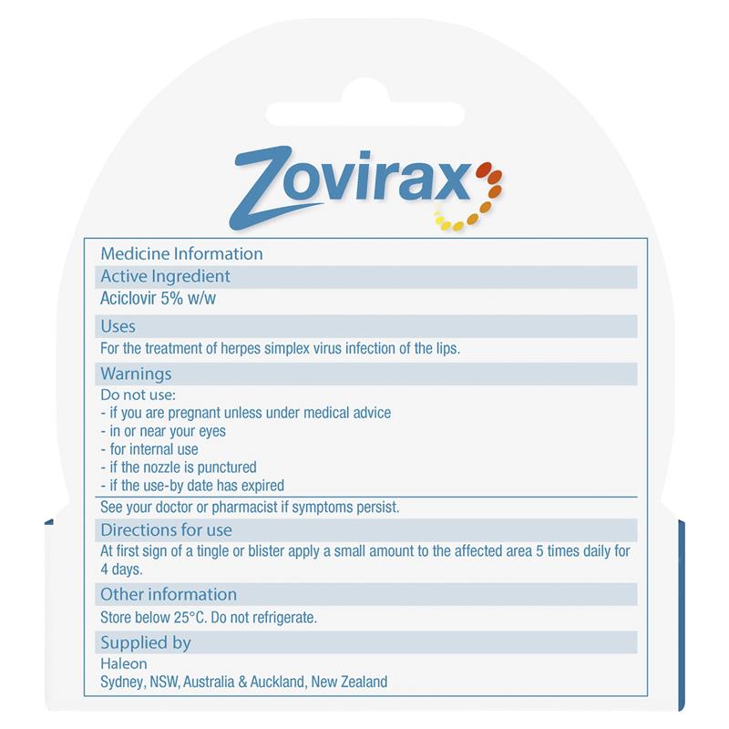 Load image into Gallery viewer, Zovirax Cold Sore Cream Tube 2g
