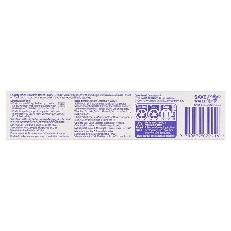 Load image into Gallery viewer, Colgate Toothpaste Sensitive ProRelief Enamel Repair 110g
