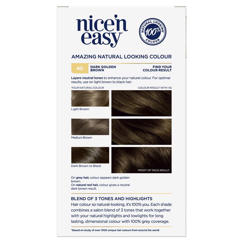 Load image into Gallery viewer, Clairol Nice N Easy 4G Dark Golden Brown Permanent Hair Colour
