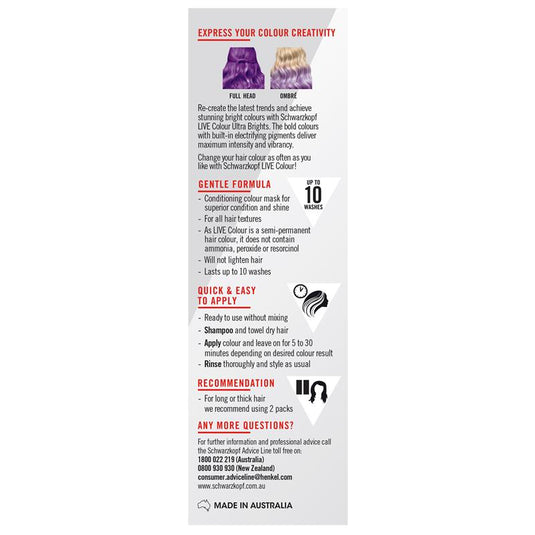 Schwarzkopf LIVE Colour Magnetic Purple Semi Permanent 75ml