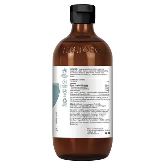 Melrose Omega Cod Liver Oil Health & Vision 500ml