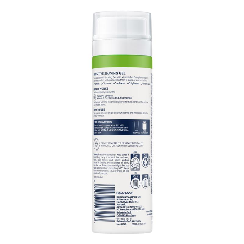Load image into Gallery viewer, NIVEA MEN Sensitive Shaving Gel Instant Protection 200ml
