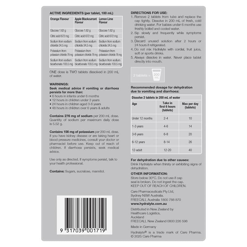 Load image into Gallery viewer, Hydralyte Electrolyte Effervescent Multi-Flavour 60 Tablets Exclusive Size
