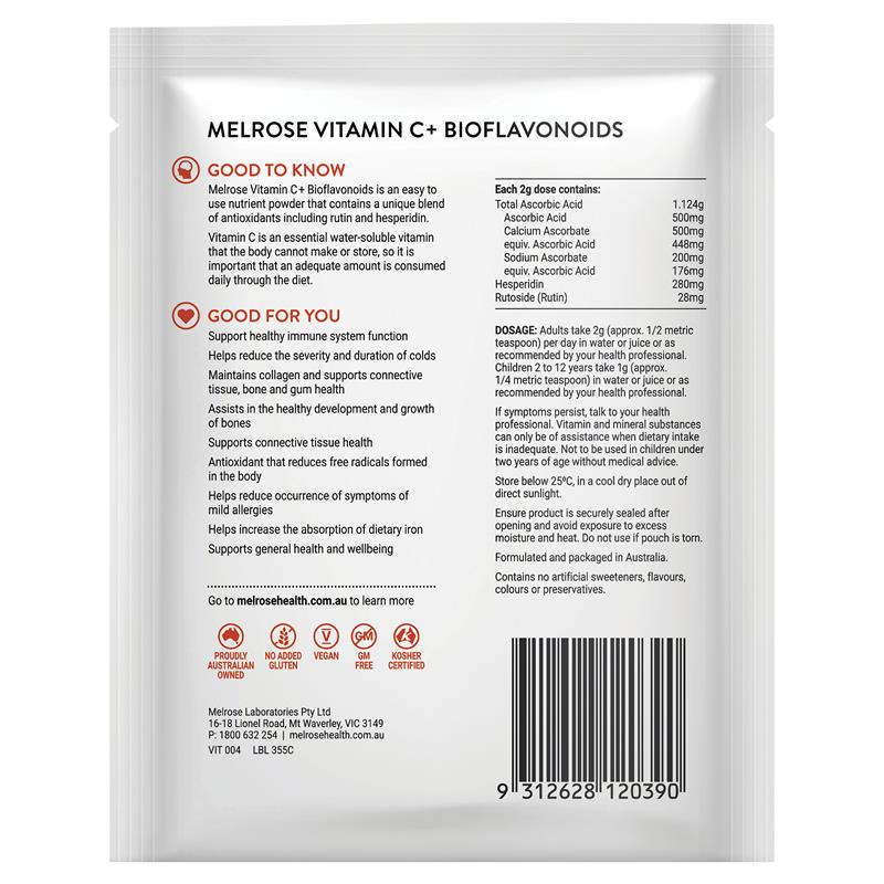 Load image into Gallery viewer, Melrose Vitamin C + Bioflavonoids 100g Powder
