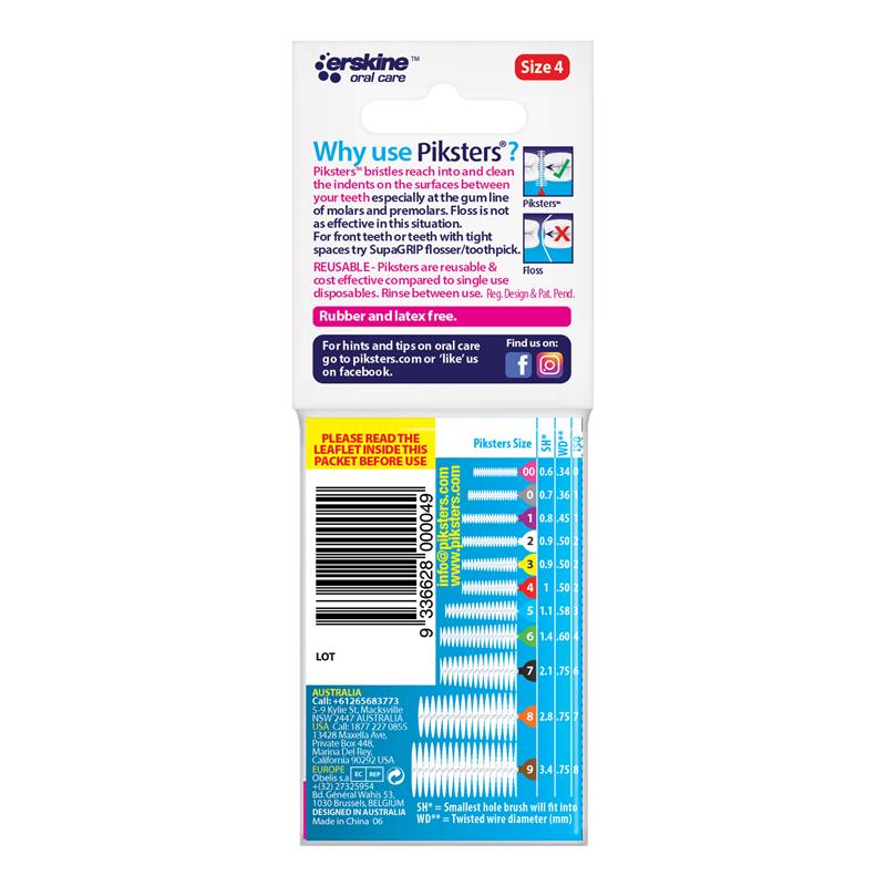 Load image into Gallery viewer, Piksters Interdental Brushes Size 4 Red 10 Pack
