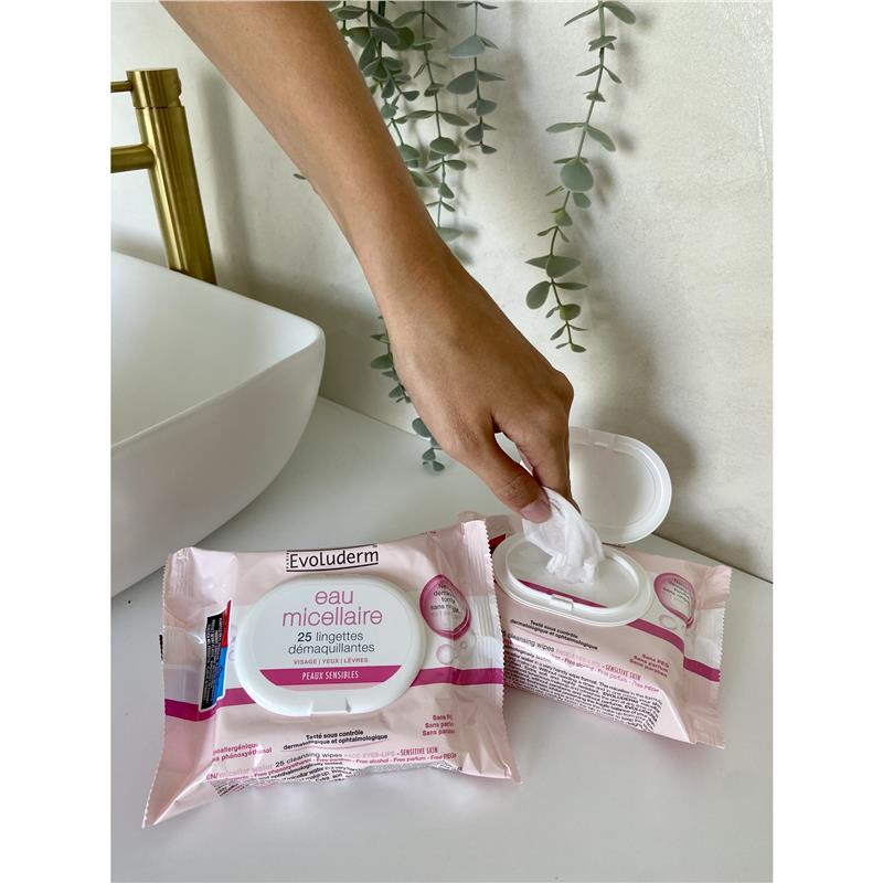 Load image into Gallery viewer, Evoluderm Eau Micellaire Cleansing Wipes 25
