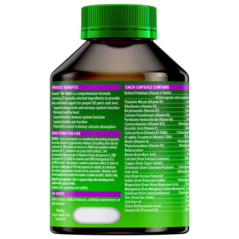 Load image into Gallery viewer, Cenovis Once Daily 50+ Multi Vitamins &amp; Minerals 100 Capsules
