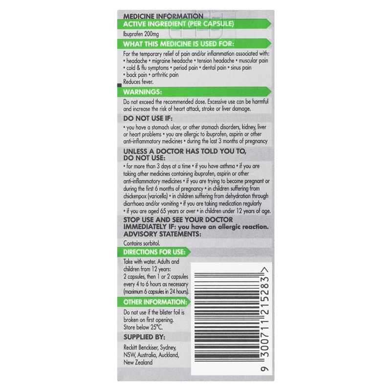 Load image into Gallery viewer, Nurofen Zavance Fast Pain Relief Liquid Capsules 200mg Ibuprofen 40 Pack

