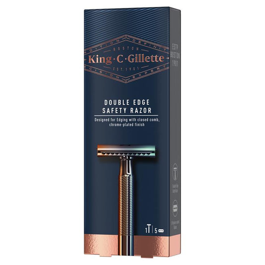 King C Gillette Double Edge Safety Razor + 5 Razor Blades