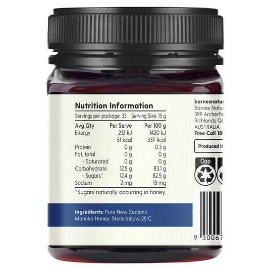 Barnes Naturals New Zealand Manuka Honey 500g MGO 550+